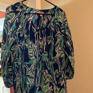 | Lilly Pulitzer Elsa Blouse | Color: Blue/Green | Size: M|
